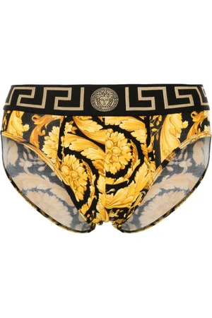 VERSACE Bielizna, Mężczyzna, Żółty, 3XL, Bieliźnie z nadrukiem Barocco