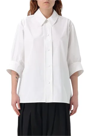 Jil Sander Bluzki, Kobieta, Biały, XS, Biała Bawełniana Koszula Poplinowa