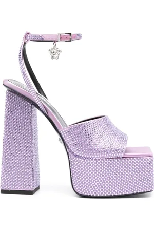 VERSACE Buty, Kobieta, Fioletowy, 39 EU, Stylowe Sandały na Lato