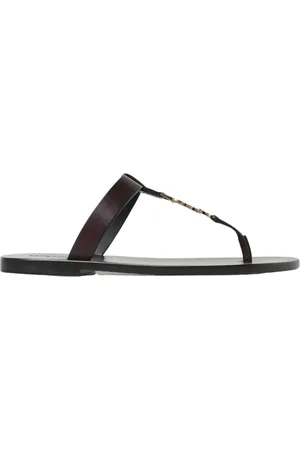 Saint Laurent Buty, Mężczyzna, Czarny, 43 EU, Luksusowe Skórzane Sandały Płaskie