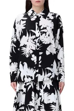 Max Mara Bluzki, Kobieta, Czarny, M, Elegancka Czarna Koszula z Guzikami