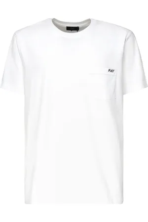 FAY Koszulki, Mężczyzna, Biały, M, Białe T-shirty i Pola z Kieszenią