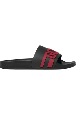 GCDS Buty, Mężczyzna, Czarny, 40 EU, Stylowe Czarne Sandały Casual z Gumy