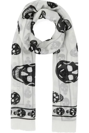 Alexander McQueen Akcesoria, Kobieta, Biały, ONE SIZE, Len, Luksusowy Szal Modalny