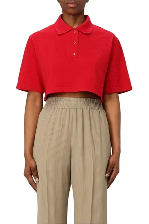 Golden Goose Koszulki, Kobieta, Czerwony, S, Czerwony Polo z Rypsu Stylowy Wygląd