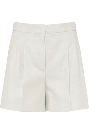 Max Mara Szorty, Kobieta, Szary, S, Bawełna, Srebrne szorty z mieszanki bawełny i lnu Favilla
