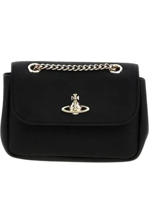 Vivienne Westwood Torebki, Kobieta, Czarny, ONE SIZE, Czarna Łańcuchowa Torba na Ramię