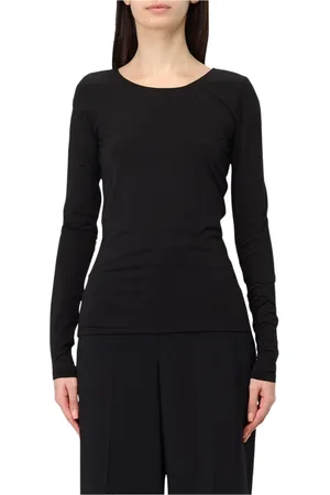 Sportmax Koszulki, Kobieta, Czarny, M, Czarny Sweter Z Dzianiny