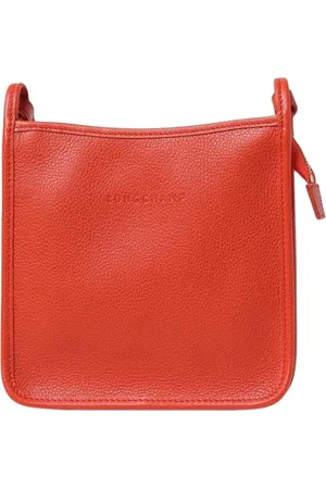 Longchamp Torebki, Kobieta, Pomarańczowy, ONE SIZE, Pomarańczowa Skórzana Torba na Ramię z Zamkiem