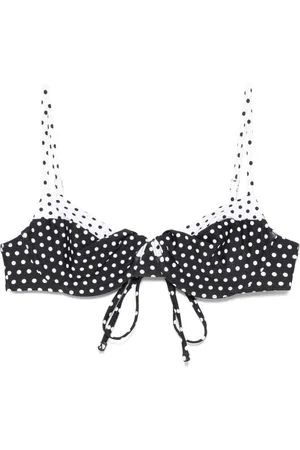 Frankies Bikinis Stroje kąpielowe, Kobieta, Czarny, M, Czarny Krawat Plażowy z Biustonoszem z Miseczkami