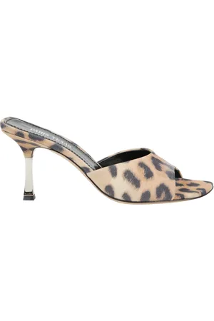 PARIS TEXAS Buty, Kobieta, Wielobarwność, 40 EU, Zamsz, Leopard Print Open Square Toe Mules
