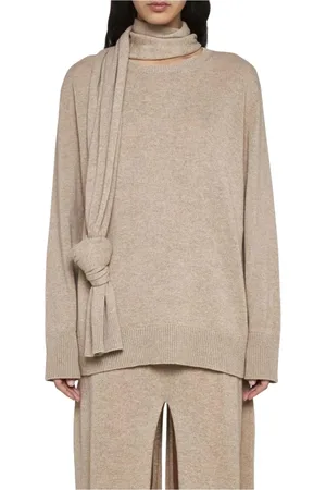 Stella McCartney Swetry, Kobieta, Beżowy, L, Kaszmir, Szara Sweter z Kaszmiru Odpoczynek Dopasowanie