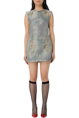 Acne Studios Sukienki, Kobieta, Niebieski, L, Denim, Elegancka Sukienka Bez Rękawów z Denimu