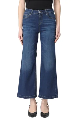 Liu Jo Jeansy, Kobieta, Niebieski, W27, Denim, Stylowe High Waist Wide Leg Jeansy