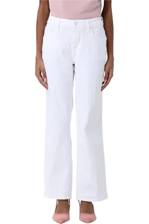 7 for all Mankind Jeansy, Kobieta, Biały, W30, Stylowe białe spodnie wide leg