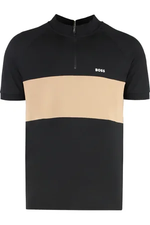 HUGO BOSS Koszulki, Mężczyzna, Czarny, 2XL, Bawełniana Koszulka Polo z Piké z Lamówkami
