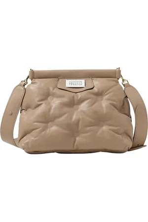 Maison Margiela Torebki, Kobieta, Beżowy, ONE SIZE, Pikowana Skórzana Torba na Ramię