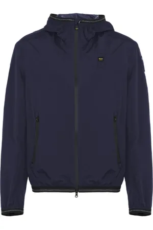 Blauer Kurtki, Mężczyzna, Niebieski, M, Nylon, Niebieska Wiatrówka Z Kapturem