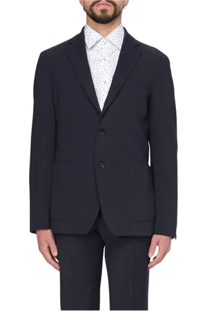 HUGO BOSS Kurtki, Mężczyzna, Niebieski, 2XL, Niebieski Blezer z Klapą