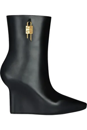 Givenchy Buty, Kobieta, Czarny, 37 EU, Czarne skórzane logo botki