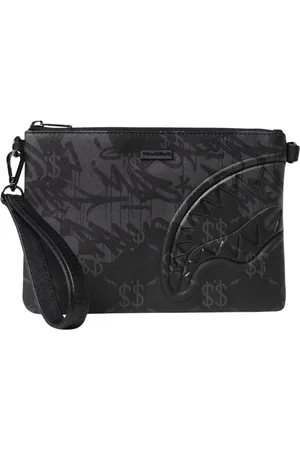 Sprayground Torebki, Mężczyzna, Czarny, ONE SIZE, Czarna Torba na Ramię z Zapięciem na Zamek