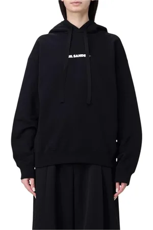 Jil Sander Bluzy, Kobieta, Czarny, XS, Czarna Bluza z Logo dla Kobiet