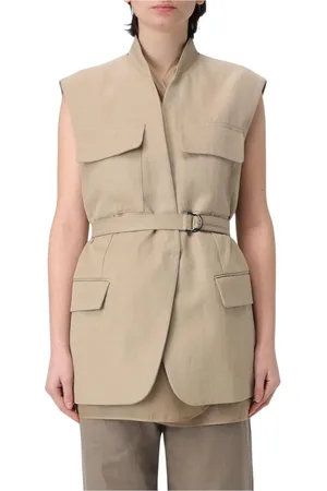 Brunello Cucinelli Kurtki, Kobieta, Beżowy, M, Utility Vest Blazer