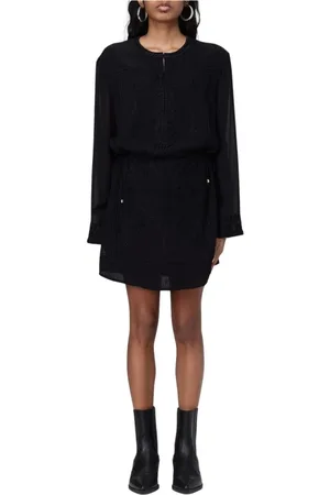 Isabel Marant Sukienki, Kobieta, Czarny, S, Czarna Sukienka Mini z woalu
