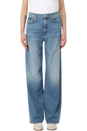 Mother Jeansy, Kobieta, Niebieski, W27, Edgy Wide Leg Jeansy