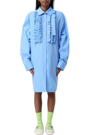 Msgm Sukienki, Kobieta, Niebieski, S, Niebieska Elegancka Sukienka Midi Dla Kobiet