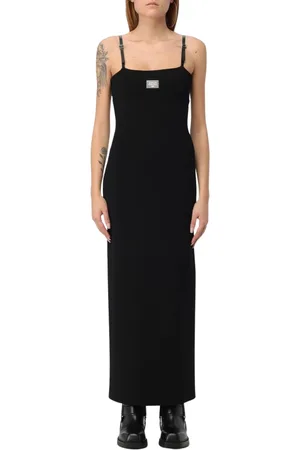 Acne Studios Sukienki, Kobieta, Czarny, S, Czarna Długa Sukienka Bez Rękawów