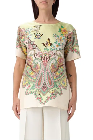 Etro Koszulki, Kobieta, Wielobarwność, XS, Kwiatowy Top