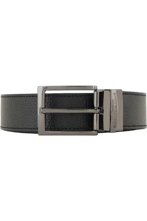 Emporio Armani Akcesoria, Mężczyzna, Czarny, ONE SIZE, Pasek Skórzany Reversible Czarny