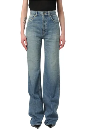 Saint Laurent Jeansy, Kobieta, Niebieski, W29, Denim, Jeansyy z szerokimi nogawkami i wysokim stanem