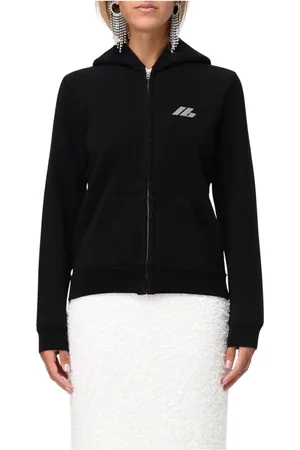 Balenciaga Bluzy, Kobieta, Czarny, S, Len, Czarny Zip Up Hoodie Sweatshirt