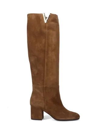 Via Roma Buty, Kobieta, brązowy, 36 EU, Zamsz, Ręcznie Robione Brązowe Kozaki Skórzane