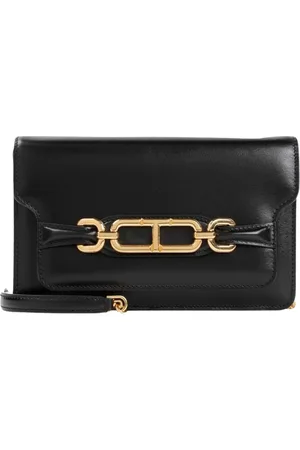 Tom Ford Torebki, Kobieta, Czarny, ONE SIZE, Czarna Skórzana Torba na Ramię