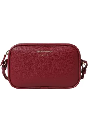 Emporio Armani Torebki, Kobieta, Czerwony, ONE SIZE, Wino Skórzana Torba na Ramię