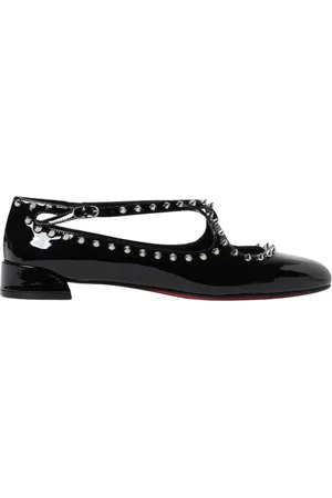 Christian Louboutin Buty, Kobieta, Czarny, 40 EU, Czarne Baletki z Paskiem T