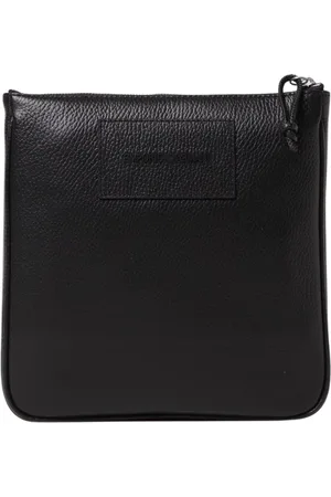 Emporio Armani Torebki, Mężczyzna, Czarny, ONE SIZE, Czarna Skórzana Torba na Ramię Stylowa