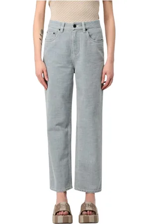 Fendi Jeansy, Kobieta, Szary, XS, Jasne jeansy o luźnym kroju