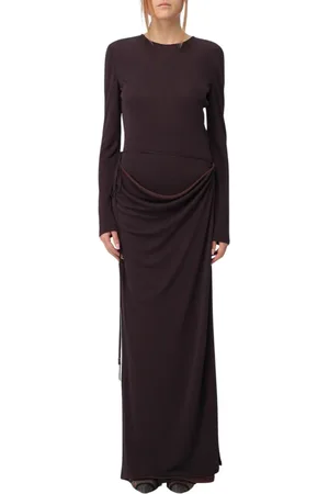 Fendi Sukienki, Kobieta, Fioletowy, 2XS, Śliwkowa Drapowana Sukienka Maxi