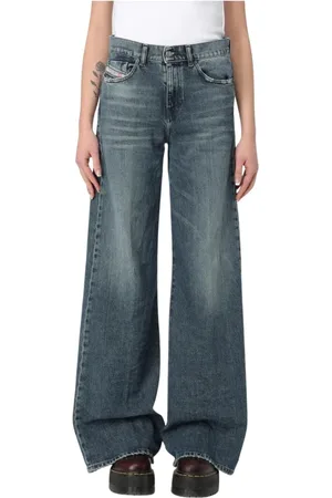 Diesel Jeansy, Kobieta, Niebieski, W26, Jeansyy O Szerokich Nogawkach Niebieskie Dla Kobiet Stylowe