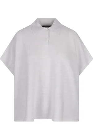 Fabiana Filippi Koszulki, Kobieta, Biały, S, Biała Boxy Fit Polo Shirt