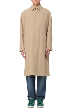 A.P.C. Płaszcze, Mężczyzna, Beżowy, M, Elegancki Beżowy Płaszcz Bawełniany