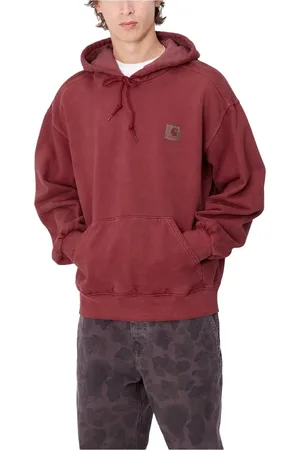 Carhartt Bluzy, Mężczyzna, Czerwony, L, Bawełna, Bluza Scarlet Hooded Vista