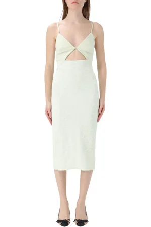 Elisabetta Franchi Sukienki, Kobieta, Zielony, XL, Koronkowa Sukienka Midi Miętowa Moda Damska