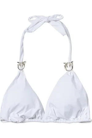 Pinko Stroje kąpielowe, Kobieta, Biały, XS, Biały Bikini z metalicznymi pierścieniami