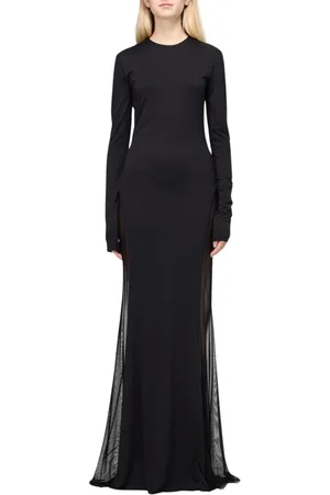 ANIYE BY Sukienki, Kobieta, Czarny, S, Elegancka Czarna Sukienka Maxi z Siateczką