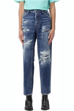 Dsquared2 Jeansy, Kobieta, Niebieski, S, Denim, Stylowe Rozdarte Jeansyy